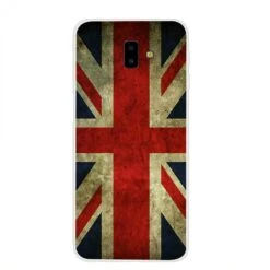 Coque Silicone Fantaisie Samsung Galaxy J6 Plus Drapeau Britannique Rouge