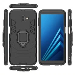 Coque Silicone Hybride Galaxy J6 Plus Avec Anneau Noir -All For Phone Magasin coque galaxy j6 plus frac2820 4