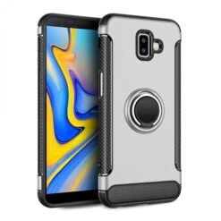 Coque Antichoc Galaxy J6 Plus Avec Anneau Rotatif Argent -All For Phone Magasin coque galaxy j6 plus frac2853 1
