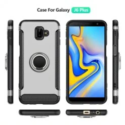 Coque Antichoc Galaxy J6 Plus Avec Anneau Rotatif Argent -All For Phone Magasin coque galaxy j6 plus frac2853 2