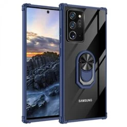 Coque Antichoc Galaxy Note 20 Ultra Hybride Transparent Avec Anneau - Bleu