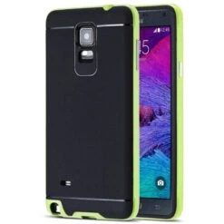 Coque Galaxy Note 4 Silicone Hybrid Vert