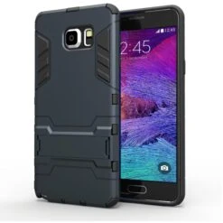 Coque Antichoc Galaxy Note 5 Hybride Avec Support Bleu Foncé -All For Phone Magasin coque galaxy note 5 frac2574 2
