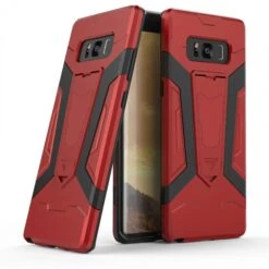 Coque Galaxy Note 8 Silicone Hybrid Antichoc Avec Support Rouge
