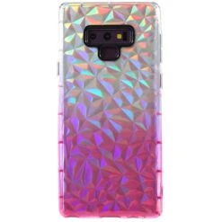 Coque Silicone Galaxy Note 9 Style Diamant Fushia