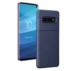 Coque Silicone Samsung Galaxy S10 Triangles Bleu Foncé -All For Phone Magasin coque galaxy s10 frac2866 1