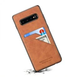 Coque Silicone Samsung Galaxy S10 Avec Rangement Cartes - Style Cuir Marron -All For Phone Magasin coque galaxy s10 frac2884 1