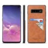 Coque Silicone Samsung Galaxy S10 Avec Rangement Cartes - Style Cuir Marron -All For Phone Magasin coque galaxy s10 frac2884