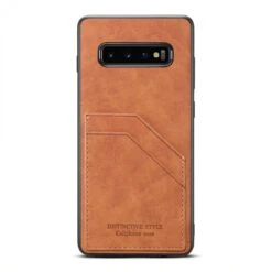 Coque Silicone Samsung Galaxy S10 Avec Rangement Cartes - Style Cuir Marron -All For Phone Magasin coque galaxy s10 frac2884 2