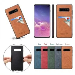 Coque Silicone Samsung Galaxy S10 Avec Rangement Cartes - Style Cuir Marron -All For Phone Magasin coque galaxy s10 frac2884 6