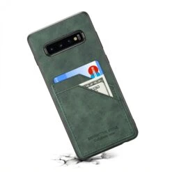 Coque Silicone Samsung Galaxy S10 Avec Rangement Cartes - Style Cuir Vert -All For Phone Magasin coque galaxy s10 frac2885 1