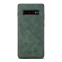 Coque Silicone Samsung Galaxy S10 Avec Rangement Cartes - Style Cuir Vert -All For Phone Magasin coque galaxy s10 frac2885 2