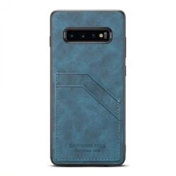 Coque Silicone Samsung Galaxy S10 Avec Rangement Cartes - Style Cuir Bleu -All For Phone Magasin coque galaxy s10 frac2886 3