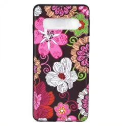 Coque Silicone Fantaisie Samsung Galaxy S10 - Beautiful Flowers Noir -All For Phone Magasin coque galaxy s10 frac2894 1