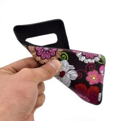 Coque Silicone Fantaisie Samsung Galaxy S10 - Beautiful Flowers Noir -All For Phone Magasin coque galaxy s10 frac2894 4