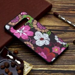 Coque Silicone Fantaisie Samsung Galaxy S10 - Beautiful Flowers Noir -All For Phone Magasin coque galaxy s10 frac2894 5