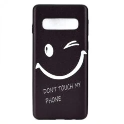 Coque Silicone Fantaisie Samsung Galaxy S10 - Smiling Face Noir -All For Phone Magasin coque galaxy s10 frac2896 1