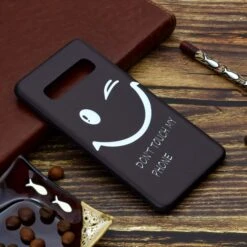 Coque Silicone Fantaisie Samsung Galaxy S10 - Smiling Face Noir -All For Phone Magasin coque galaxy s10 frac2896 5
