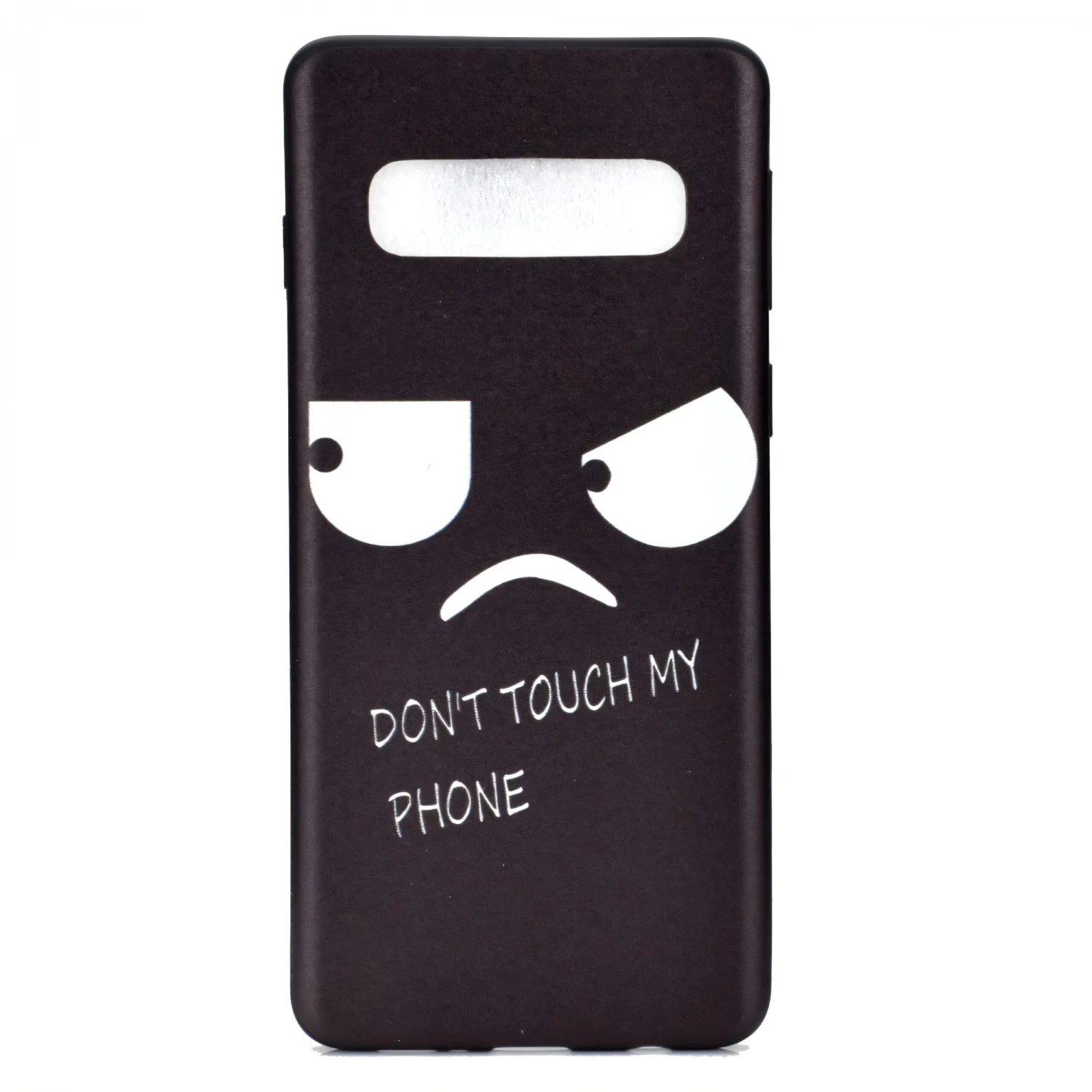 Coque Silicone Fantaisie Samsung Galaxy S10 - Angry Face Noir 4 Coque Silicone Fantaisie Samsung Galaxy S10 - Angry Face Noir – Image 2