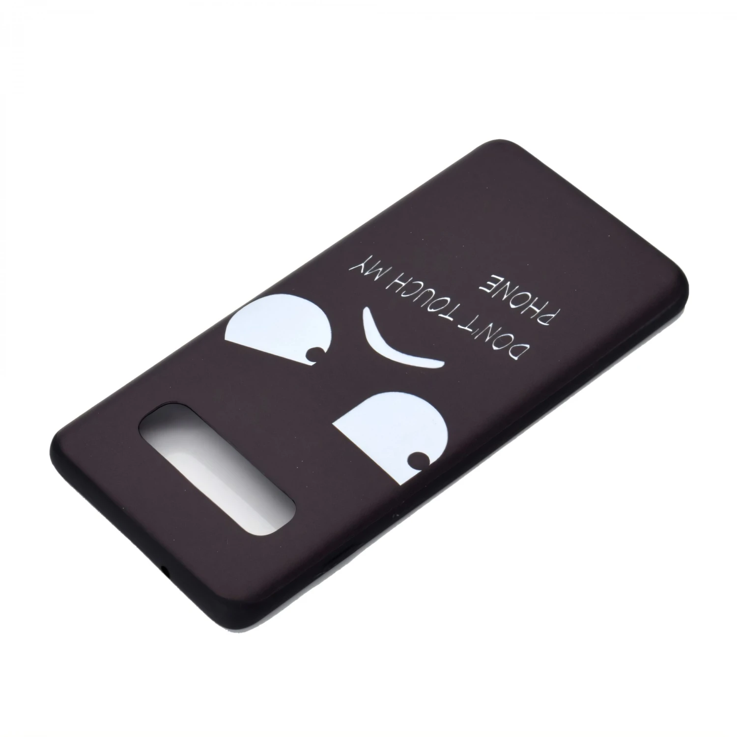 Coque Silicone Fantaisie Samsung Galaxy S10 - Angry Face Noir 6 Coque Silicone Fantaisie Samsung Galaxy S10 - Angry Face Noir – Image 4