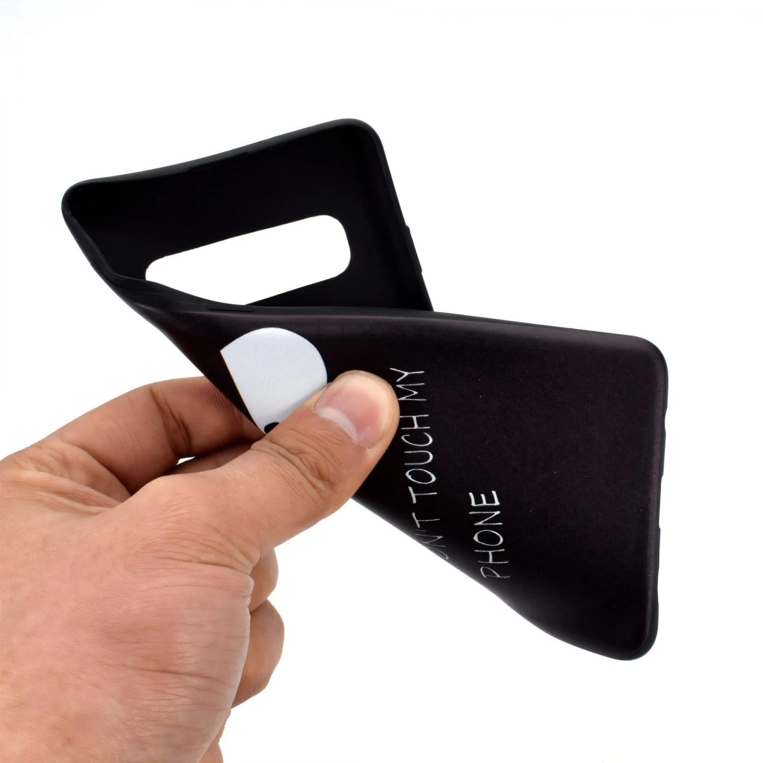 Coque Silicone Fantaisie Samsung Galaxy S10 - Angry Face Noir 7 Coque Silicone Fantaisie Samsung Galaxy S10 - Angry Face Noir – Image 5