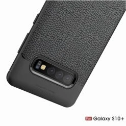 Coque Silicone Galaxy S10 Plus Litchi Skin Noir -All For Phone Magasin coque galaxy s10 plus frac3869 3