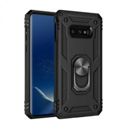 Coque Antichoc Samsung Galaxy S10E Avec Partie En Metal Support Voiture Noir