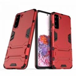 Coque Antichoc Galaxy S21 Hybride Avec Support - Rouge