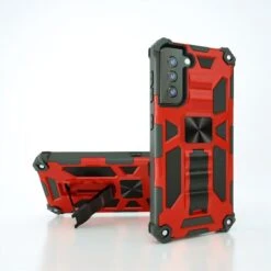 Coque Antichoc Galaxy S21 - Protection Renforcée Avec Support Intégré - Rouge