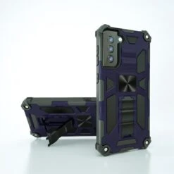 Coque Antichoc Galaxy S21 - Protection Renforcée Avec Support Intégré - Bleu