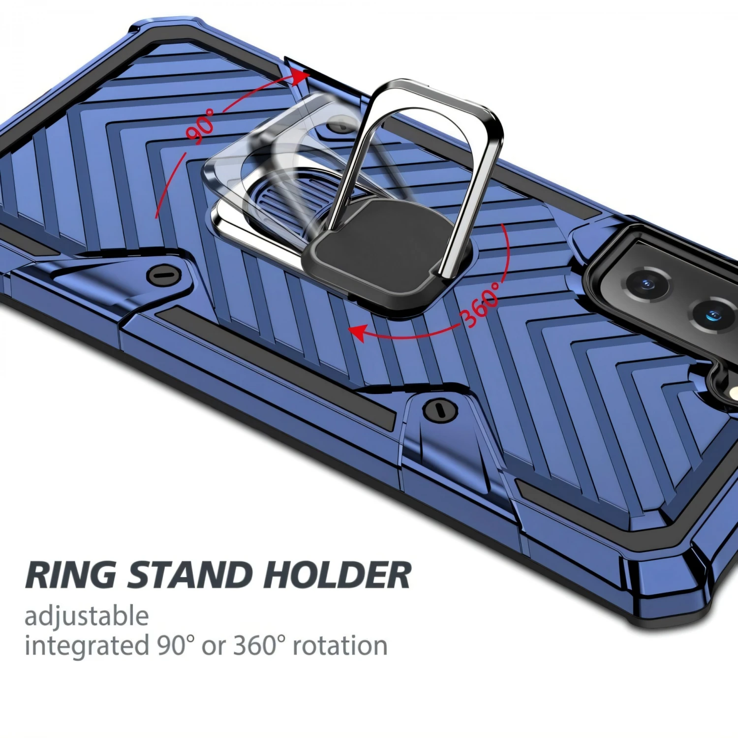 Coque Antichoc Galaxy S21 Metal Hybride Armor Avec Anneau - Bleu Foncé 9 Coque Antichoc Galaxy S21 Metal Hybride Armor Avec Anneau - Bleu Foncé – Image 7