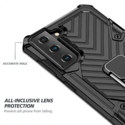 Coque Antichoc Galaxy S21 Metal Hybride Armor Avec Anneau - Noir -All For Phone Magasin coque galaxy s21 frac3727 4