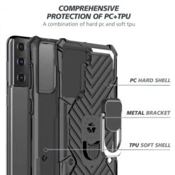 Coque Antichoc Galaxy S21 Plus Metal Hybride Armor Avec Anneau - Noir -All For Phone Magasin coque galaxy s21 plus frac3729 3