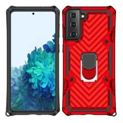 Coque Antichoc Galaxy S21 Plus Metal Hybride Armor Avec Anneau - Rouge -All For Phone Magasin coque galaxy s21 plus frac3730 5