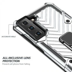 Coque Antichoc Galaxy S21 Plus Metal Hybride Armor Avec Anneau - Argent -All For Phone Magasin coque galaxy s21 plus frac3732 4