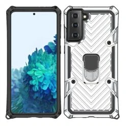 Coque Antichoc Galaxy S21 Plus Metal Hybride Armor Avec Anneau - Argent -All For Phone Magasin coque galaxy s21 plus frac3732 5