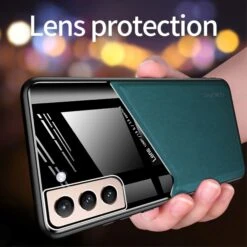 Coque Antichoc Galaxy S21 Plus Design Avec Partie Métallique Incorporée Pour Aimant - Vert -All For Phone Magasin coque galaxy s21 plus frac3745 2