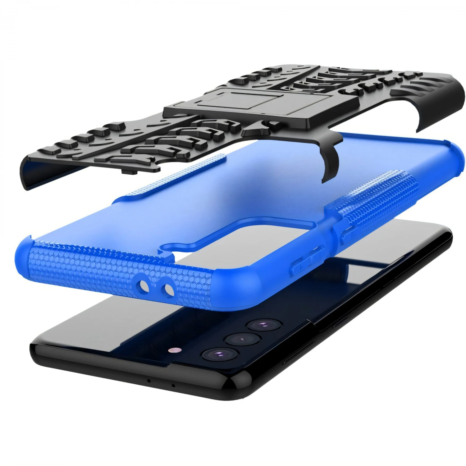 Coque Antichoc Galaxy S21 Plus Avec Support Intégré - Bleu 9 Coque Antichoc Galaxy S21 Plus Avec Support Intégré - Bleu – Image 7