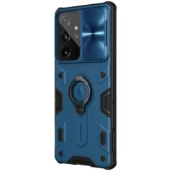 Coque Antichoc Galaxy S21 Ultra 5G Avec Anneau - CamShield Armor NILLKIN Bleu Foncé -All For Phone Magasin coque galaxy s21 ultra 5g frac4159 2