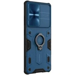 Coque Antichoc Galaxy S21 Ultra 5G Avec Anneau - CamShield Armor NILLKIN Bleu Foncé -All For Phone Magasin coque galaxy s21 ultra 5g frac4159 3