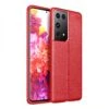 Coque Silicone Galaxy S21 Ultra Avec Effet Cuir - Rouge -All For Phone Magasin coque galaxy s21 ultra frac3707