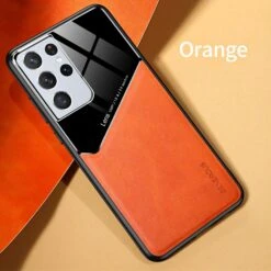 Coque Antichoc Galaxy S21 Ultra Design Avec Partie Métallique Incorporée Pour Aimant - Orange -All For Phone Magasin coque galaxy s21 ultra frac3742 1