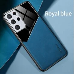 Coque Antichoc Galaxy S21 Ultra Design Avec Partie Métallique Incorporée Pour Aimant - Bleu Foncé -All For Phone Magasin coque galaxy s21 ultra frac3744 1