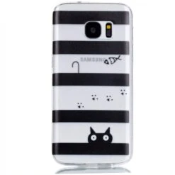Coque Silicone Galaxy S7 Stripes And Cat Transparent -All For Phone Magasin coque galaxy s7 frac2229 3
