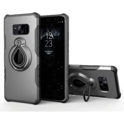 Coque Hybride Antichoc Samsung Galaxy S8 Avec Anneau Gris -All For Phone Magasin coque galaxy s8 frac2173 1