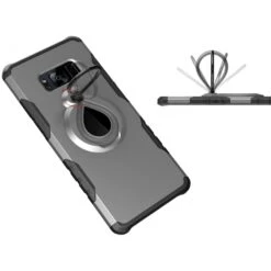 Coque Hybride Antichoc Samsung Galaxy S8 Avec Anneau Gris -All For Phone Magasin coque galaxy s8 frac2173 2