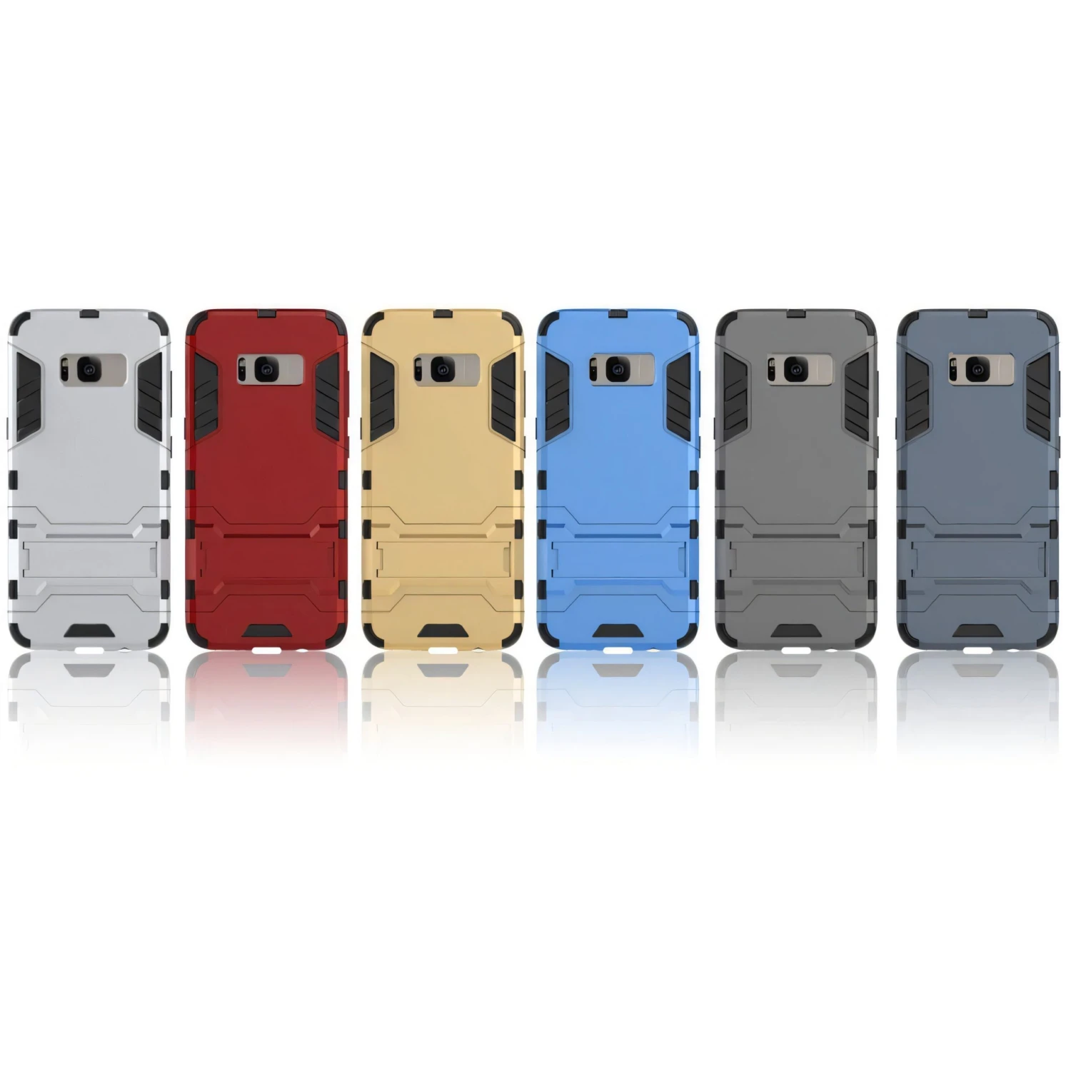 Coque Galaxy S8 Plus Anti-choc Hybrid Avec Support Rouge 5 Coque Galaxy S8 Plus Anti-choc Hybrid Avec Support Rouge – Image 3