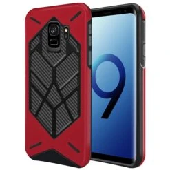 Coque Galaxy S9 Antichoc Geometric Rouge