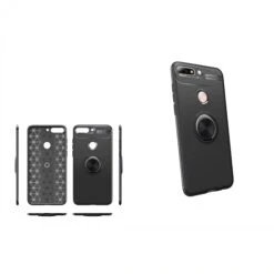 Coque Silicone Huawei Honor 7C / Enjoy 8 Avec Anneau En Metal Noir -All For Phone Magasin coque huawei enjoy 8 frac2965 11