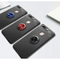 Coque Silicone Huawei Honor 7C / Enjoy 8 Avec Anneau En Metal Noir -All For Phone Magasin coque huawei enjoy 8 frac2965 12